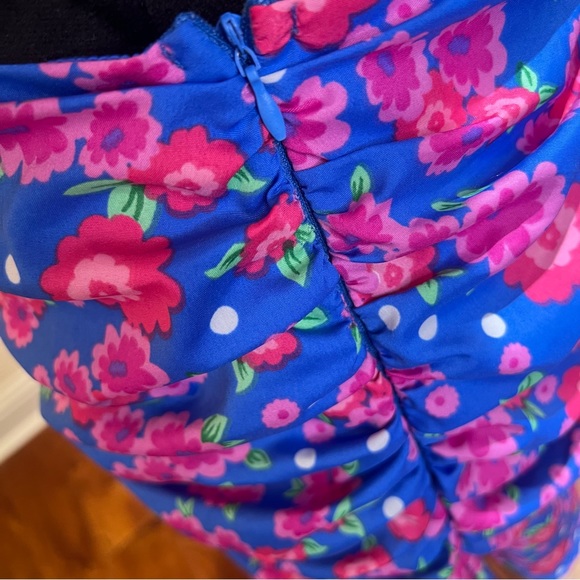 ‼️SALE‼️Boohoo DITSY FLORAL PUFF SLEEVE TOP & RUFFLE MINI SKIRT SET 10 - Picture 6 of 9